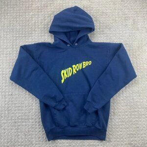 Skid Row Bro Sweater Men Small S Navy Blue Hoodie Pull Over Hanes Comfort Blend
